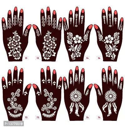 Apcutes mehndi stencils for both hands set of 4.