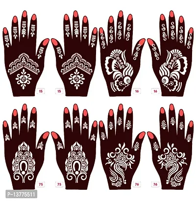 Apcutes mehndi stencils for both hands set of 4.