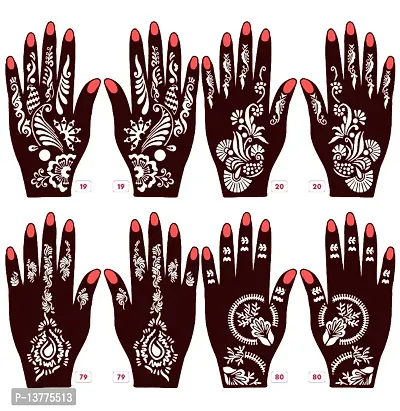 Apcutes mehndi stencils for both hands set of 4.