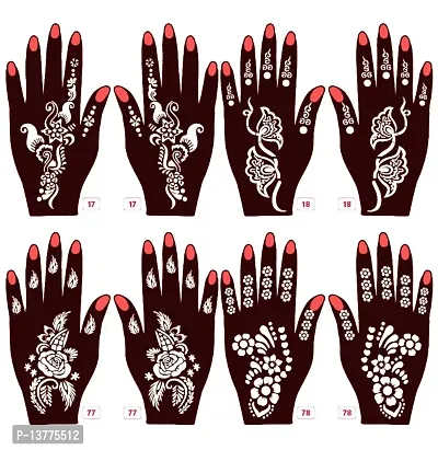 Apcutes mehndi stencils for both hands set of 4.