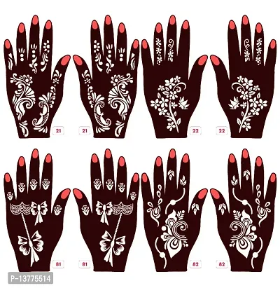 Apcutes mehndi stencils for both hands set of 4.