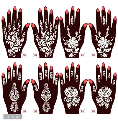 Apcutes mehndi stencils for both hands set of 4.-thumb0