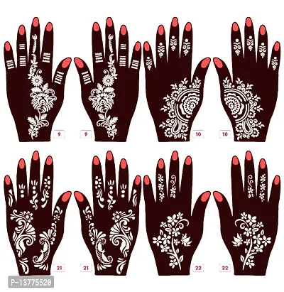 Apcutes mehndi stencils for both hands set of 4.-thumb0