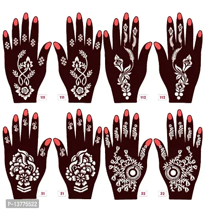 Apcutes mehndi stencils for both hands set of 4.-thumb0