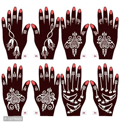 Apcutes mehndi stencils for both hands set of 4.