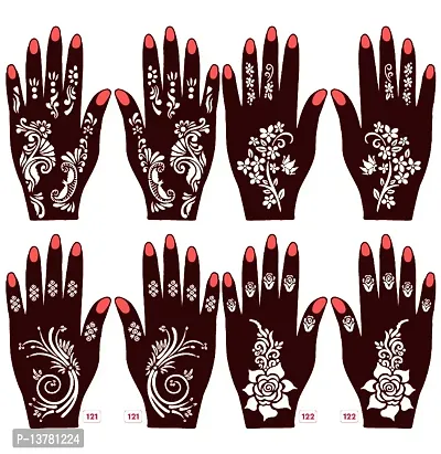 Apcutes mehndi stencils for both hands set of 4.