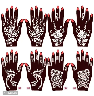 Apcutes mehndi stencils for both hands set of 4.-thumb0