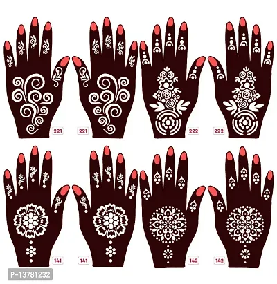 Apcutes mehndi stencils for both hands set of 4.-thumb0