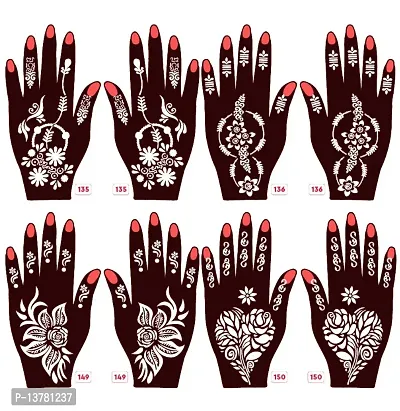 Apcutes mehndi stencils for both hands set of 4.