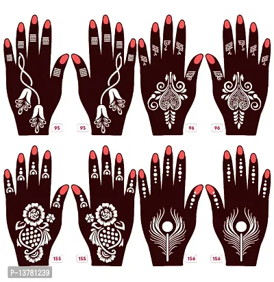 Apcutes mehndi stencils for both hands set of 4.-thumb0