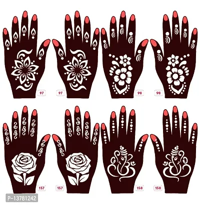 Apcutes mehndi stencils for both hands set of 4.-thumb0