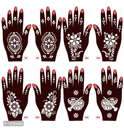 Apcutes mehndi stencils for both hands set of 4.