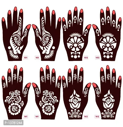 Apcutes mehndi stencils for both hands set of 4.-thumb0