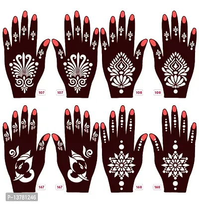 Apcutes mehndi stencils for both hands set of 4.-thumb0