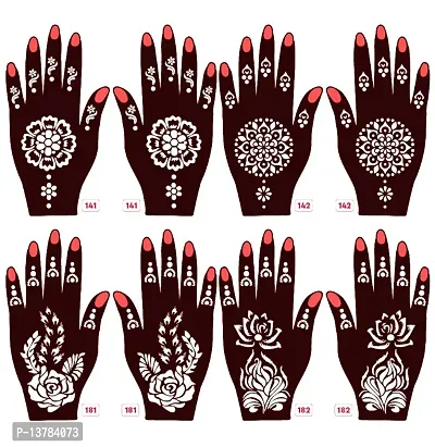 Apcutes mehndi stencils for both hands set of 4.-thumb0