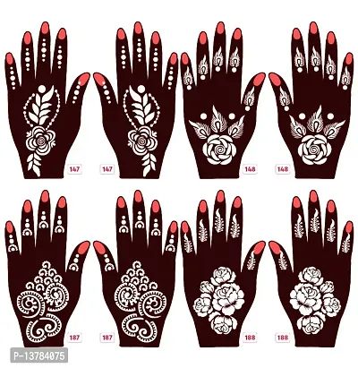 Apcutes mehndi stencils for both hands set of 4.-thumb0