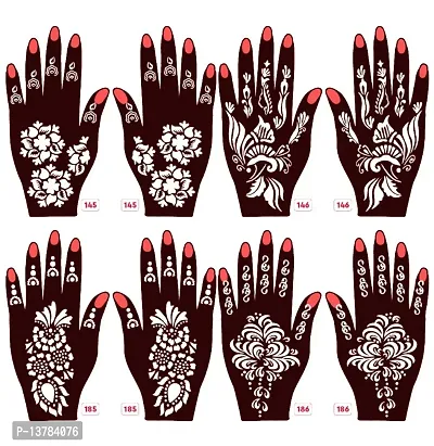 Apcutes mehndi stencils for both hands set of 4.-thumb0