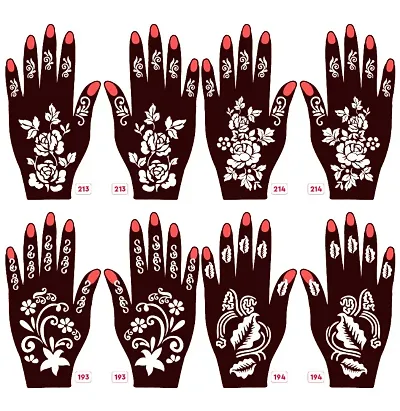 Apcutes mehndi stencils for both hands set of 4.-thumb0