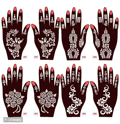 Apcutes mehndi stencils for both hands set of 4.-thumb0