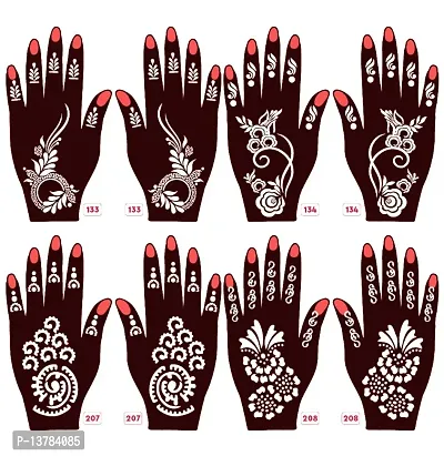 Apcutes mehndi stencils for both hands set of 4.