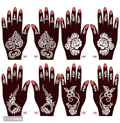 Apcutes mehndi stencils for both hands set of 4.-thumb0