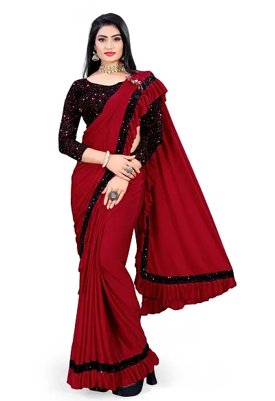 Best Selling Lycra Saree with Blouse piece 