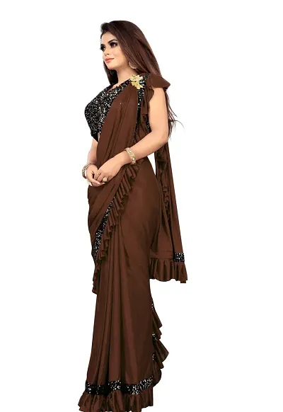 Trending Lycra Saree with Blouse piece 