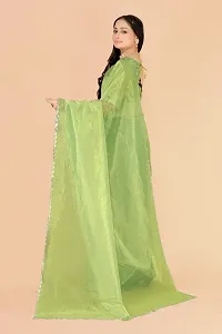 Elegant Green Silk Blend Saree with Blouse piece For Women-thumb2