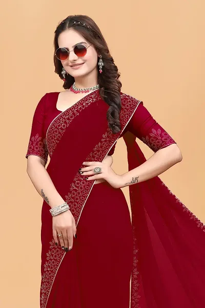 Attractive Georgette Saree with Blouse piece 