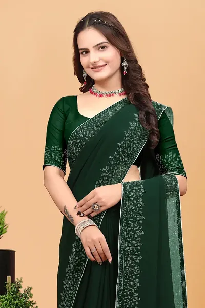 Attractive Georgette Saree with Blouse piece 