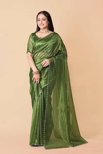 Best Selling Silk Blend Saree with Blouse piece 