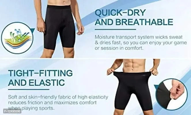 CPG SOFT Men's Cycling Shorts Bike Bicycle Pants Tights, Breathable & Absorbent (28) Black-thumb2