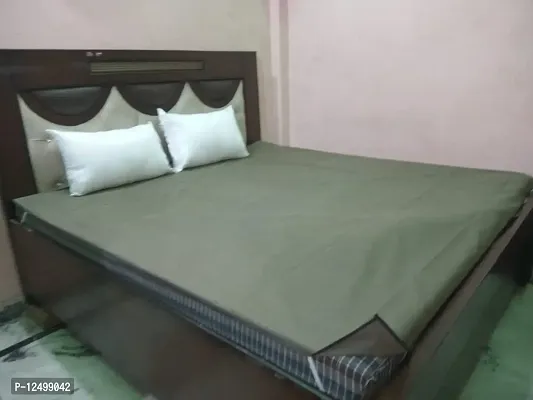 Home dressing PVC Double Bed Mattress Protector Sheet,75"" x 78"" - King Size, Green-thumb3