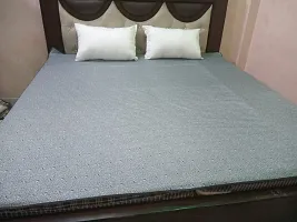 Home Dressing Self Design PVC Waterproof King Size Mattress Baby Plastic Sheet Protector 75""x78"" Blue-thumb2