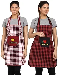 CPG SOFT Multipurpose Printed Apron for Cooking, Dish Washing Apron Pack of 2-thumb1