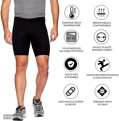 CPG SOFT Men's Cycling Shorts Bike Bicycle Pants Tights, Breathable & Absorbent (28) Black-thumb5