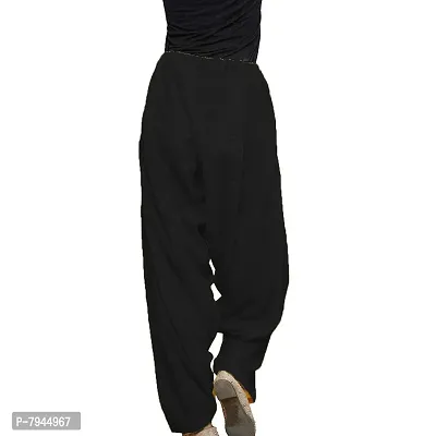 Trusha Dresses Women's Loose Fit Patiala/Salwar Pant (Free, Black)-thumb2