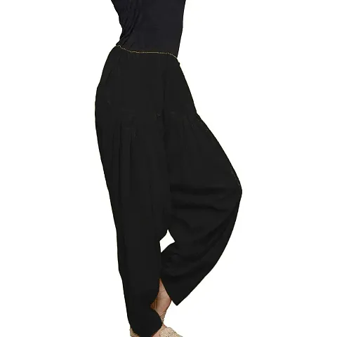 ENDFASHION Woman's Plain Patiala Salwar(Free-Size) (Black)