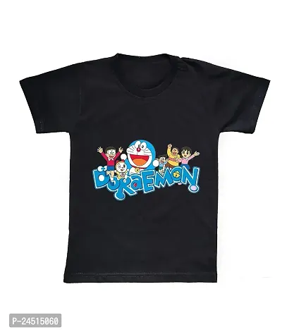 Stylish Black Polycotton Printed Tees For Boys