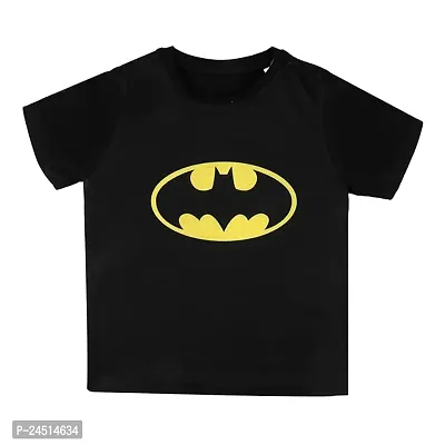 Stylish Black Polycotton Printed Tees For Boys