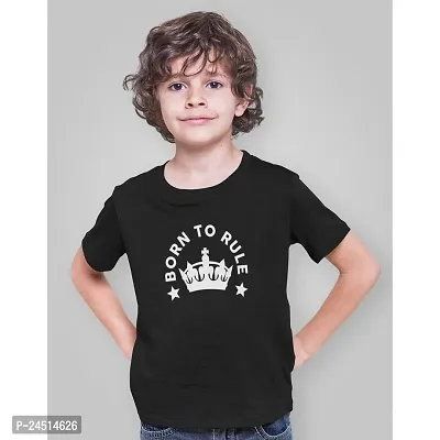 Stylish Black Polycotton Printed Tees For Boys