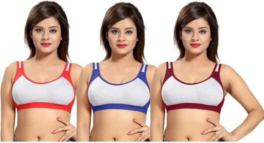 Stylish Solid Bras For Women- Pack Of 3