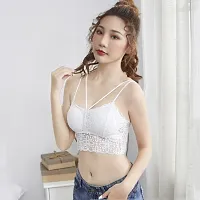 Stylish White Net Solid Bra For Women-thumb1