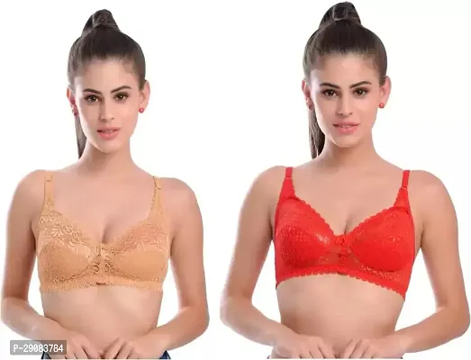 Sizzling Solid Net Bras For Women Pack Of 2-thumb0