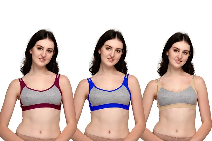 Finders SHREENATHJI Enterprise Women's Non-Padded Non-Wired Bra Pack of 3