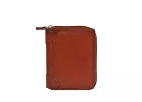 Designer Brown PU Self Design Card Holder Wallet For Men-thumb1