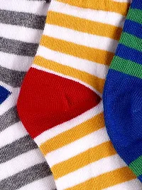 FOOTPRINTS Organic cotton Kids Socks -9-12 years - Pack of 3 Pairs - Colourful Stripes-thumb1