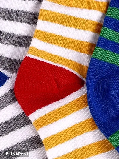 FOOTPRINTS Organic cotton Kids Socks -9-12 years - Pack of 3 Pairs - Colourful Stripes-thumb2