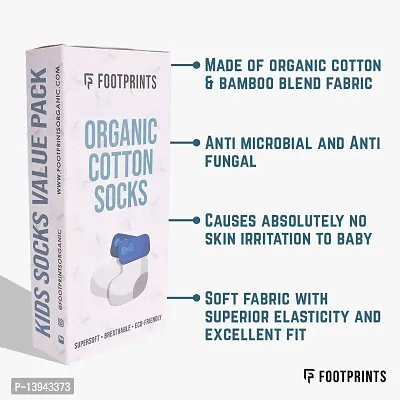FOOTPRINTS Organic cotton Baby Socks- 12-24 Months - Pack of 3 Pairs - Winter Warm Terry Socks - Polka dot-thumb5