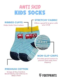 FOOTPRINTS Organic Cotton Baby Unisex Antiskid Socks | Patterned | 6-12Months | Pack of 6-thumb1